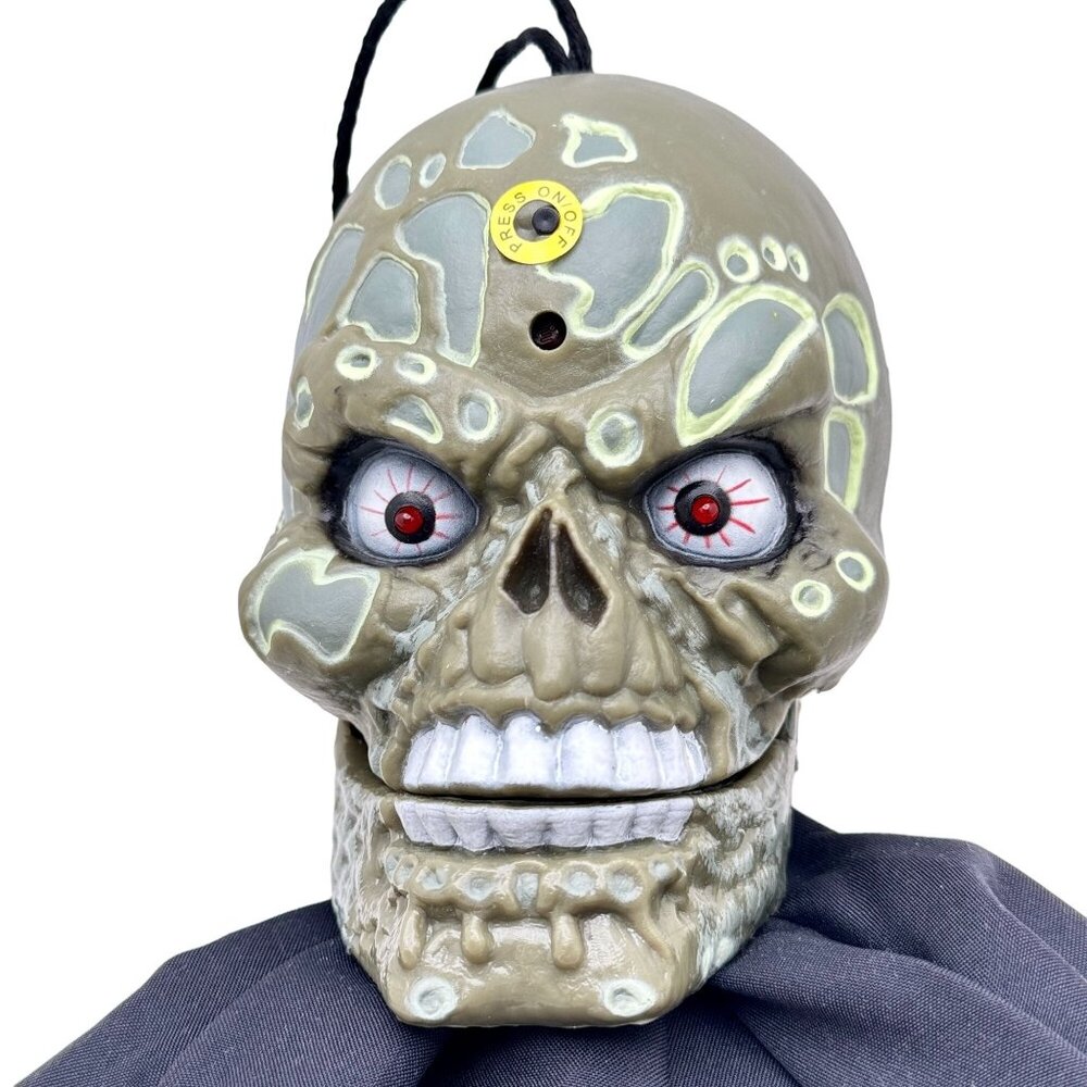 Gemmy Animated Halloween Hang Ups Head Sculpt Zombie Skull Hallo-Wings VTG